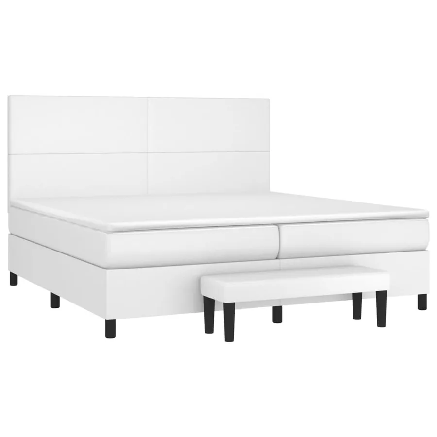 Sommier à lattes de lit avec matelas Blanc 200x200cm Similicuir - 3