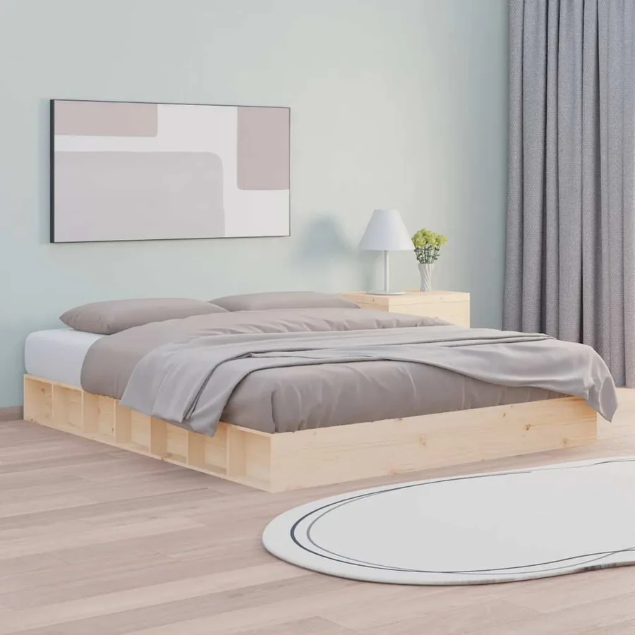 Cadre de lit sans matelas 150x200 cm bois massif