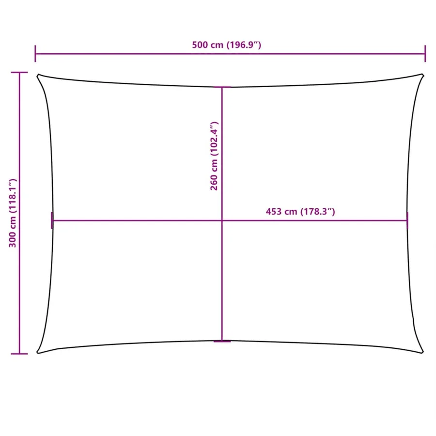 Voile de parasol tissu oxford rectangulaire 3x5 m jaune - 10