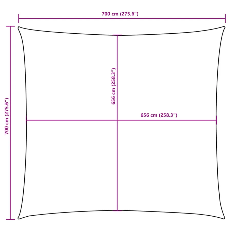 Voile de parasol tissu oxford carré 2x2 m vert foncé - 10