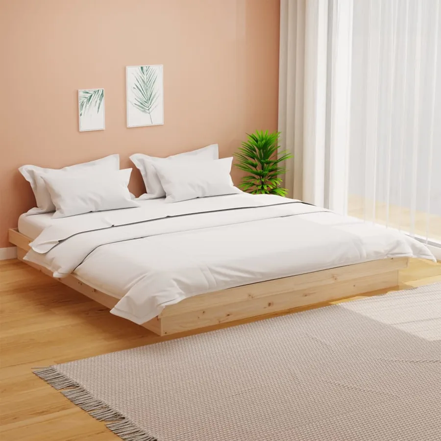 Cadre de lit sans matelas bois massif