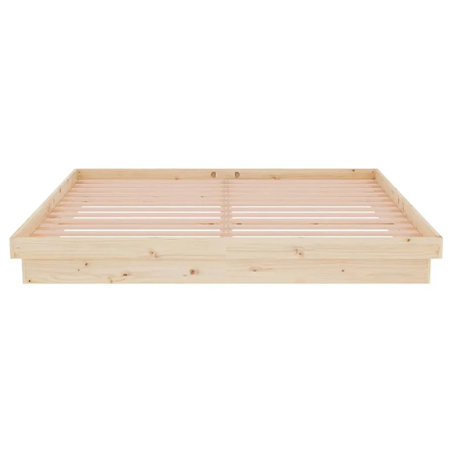 Cadre de lit sans matelas bois massif - 5