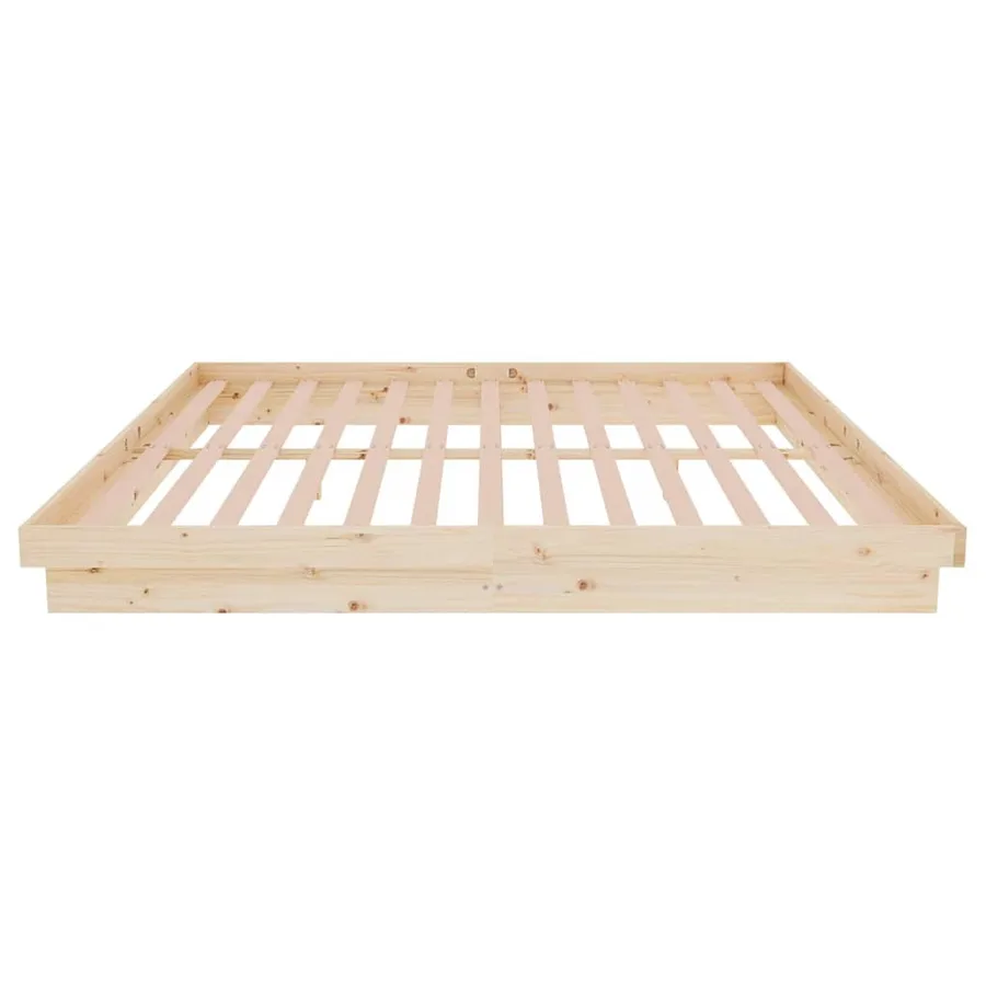 Cadre de lit sans matelas bois massif - 6