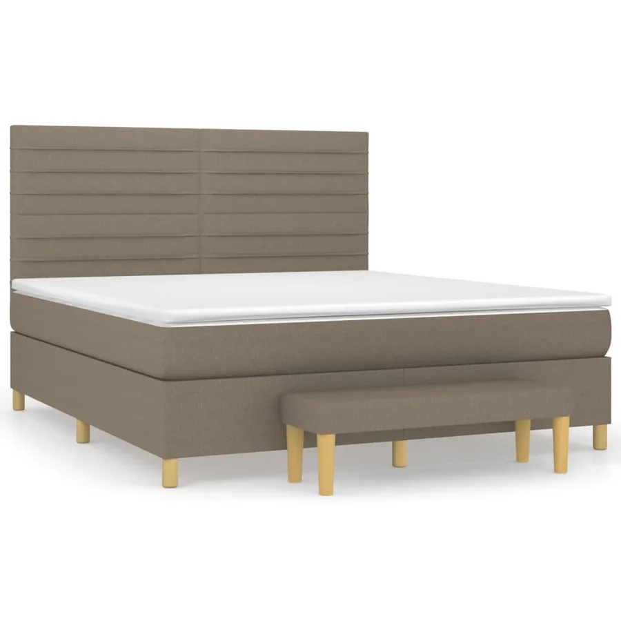 Sommier à lattes de lit avec matelas Taupe 180x200 cm Tissu - 2