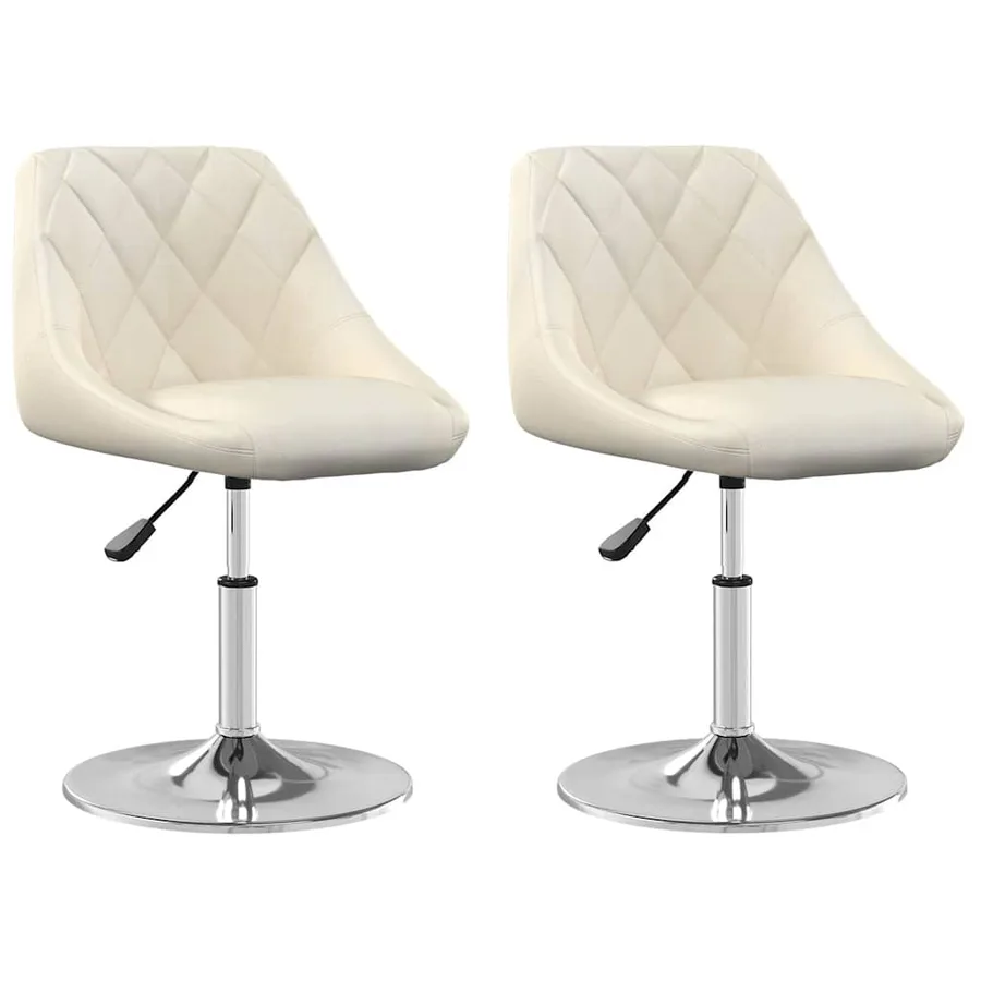Chaises pivotantes à manger lot de 2 Crème Velours - 2