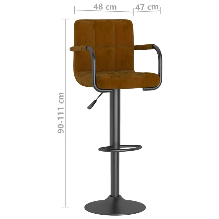 Tabouret de bar Marron Velours - 8