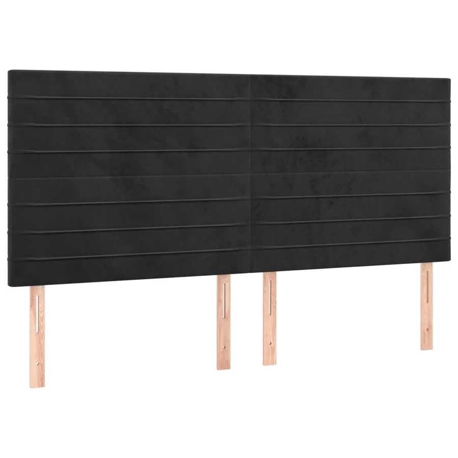 Cadre de lit sans matelas noir velours - 8