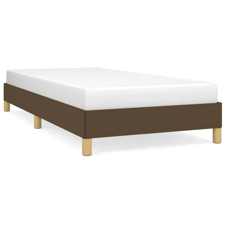 Cadre de lit sans matelas marron foncé 90x200 cm tissu - 2