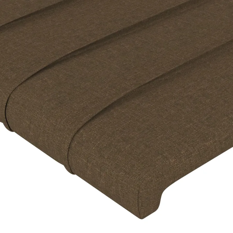 Cadre de lit sans matelas marron foncé 90x200 cm tissu - 10