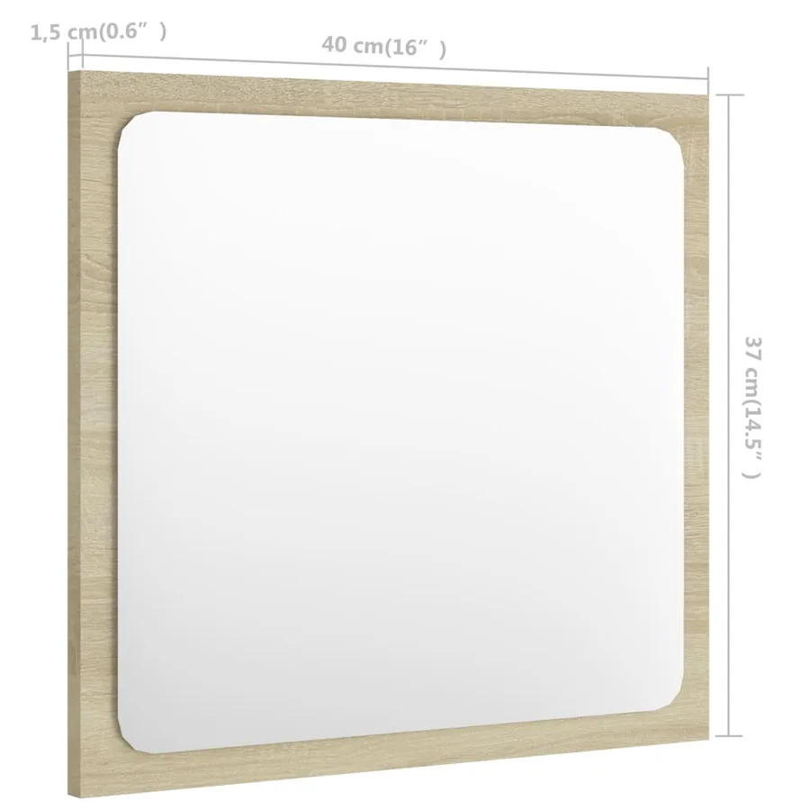 Miroir de salle de bain Chêne sonoma 40x1,5x37 cm Aggloméré - 5