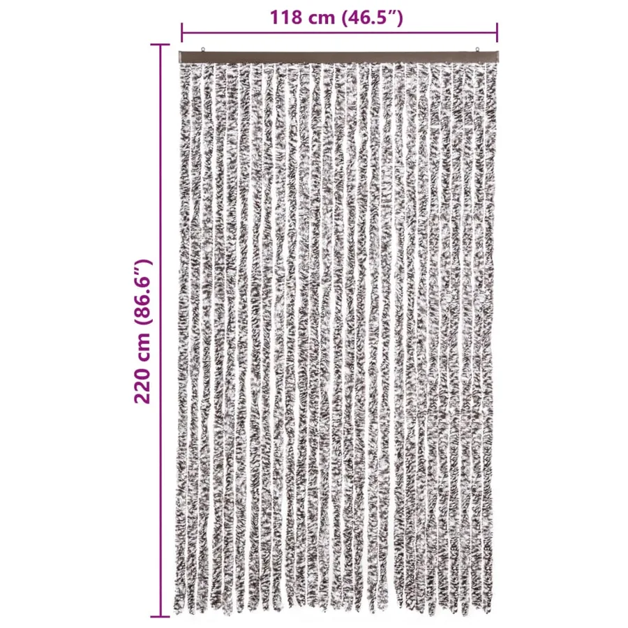 Moustiquaire marron et beige 118x220 cm chenille - 7