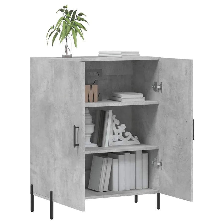 Buffet gris béton 69,5x34x90 cm bois d'ingénierie - 4