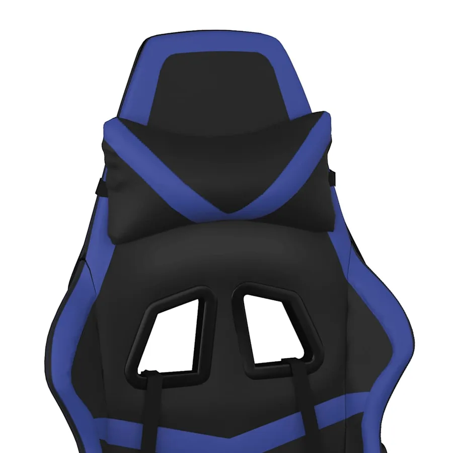 Chaise de jeu de massage et repose-pied Noir et bleu Similicuir - 10
