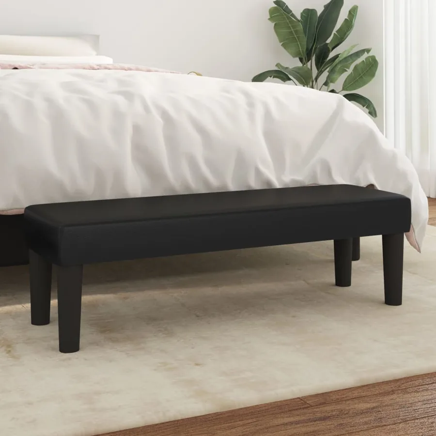 Banc Noir 100x30x30 cm Similicuir
