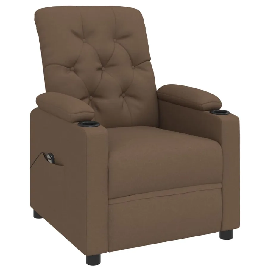 Fauteuil inclinable électrique Marron Tissu - 3