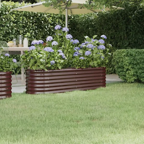 Lit surélevé de jardin Acier galvanisé marron