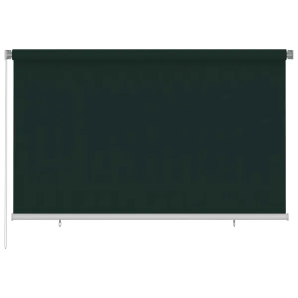 Store roulant d'extérieur 245 (l) x 140 (H) cm vert foncé HDPE