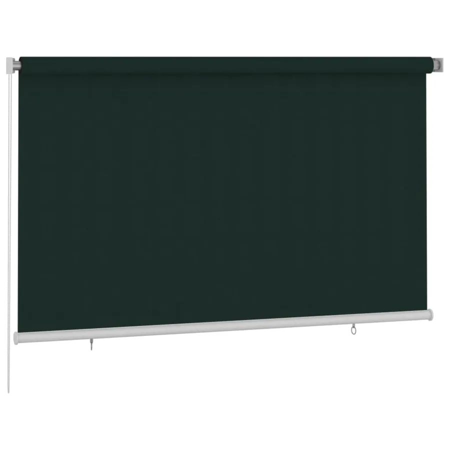 Store roulant d'extérieur 245 (l) x 140 (H) cm vert foncé HDPE - 2