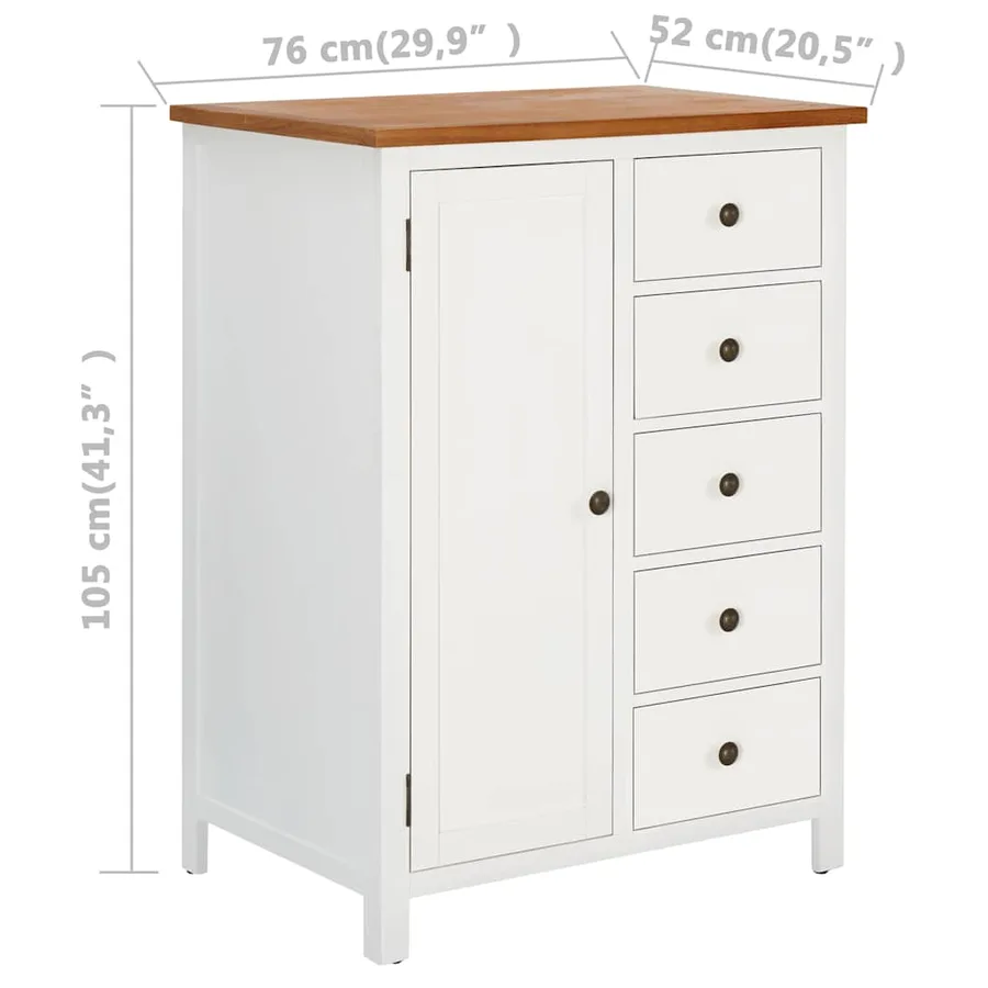 Garde-robe 76x52x105 cm Bois de chêne massif - 9
