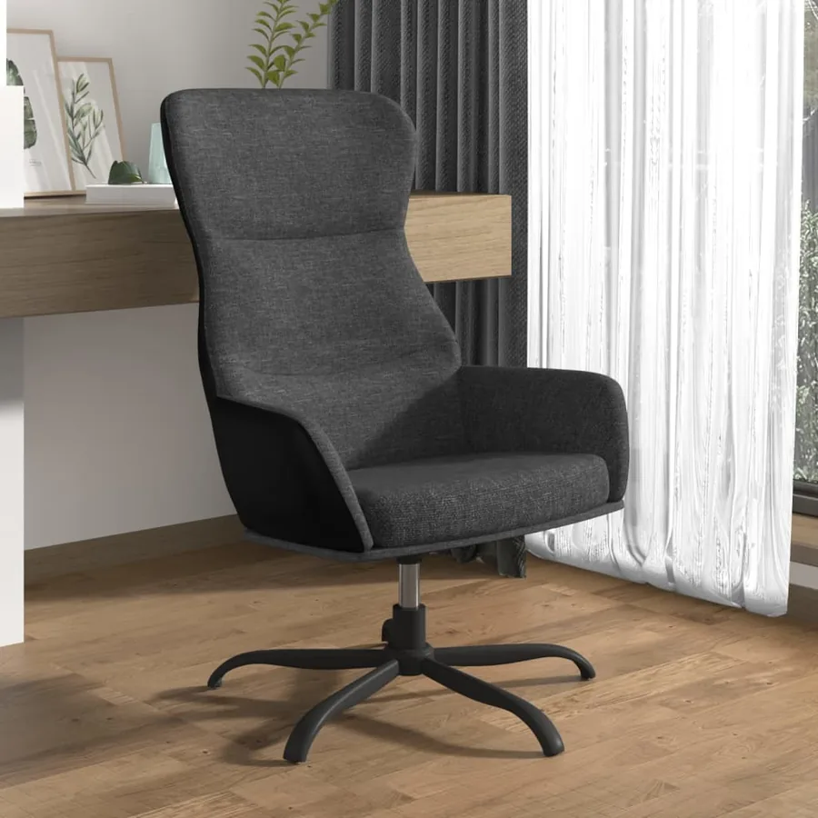 Chaise de relaxation Gris foncé Tissu