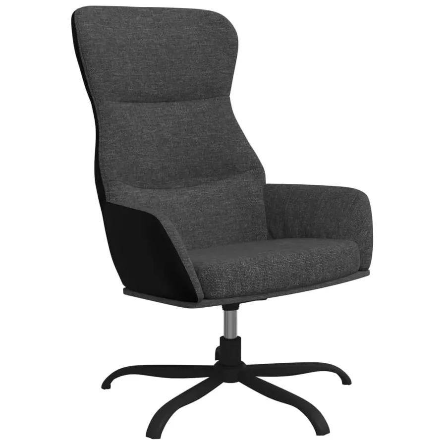 Chaise de relaxation Gris foncé Tissu - 2