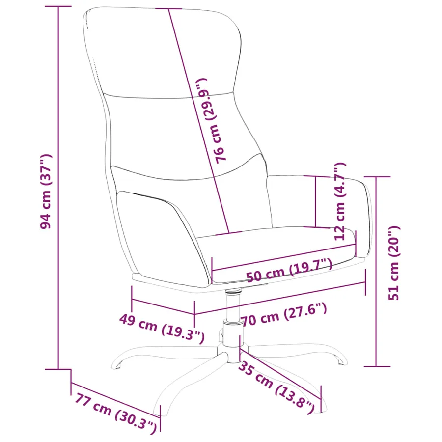 Chaise de relaxation Gris foncé Tissu - 8