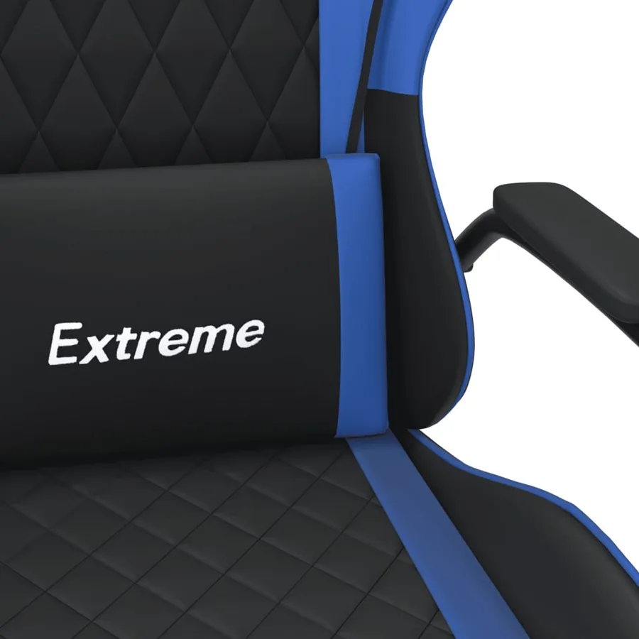 Chaise de jeu de massage Noir et bleu Similicuir - 11