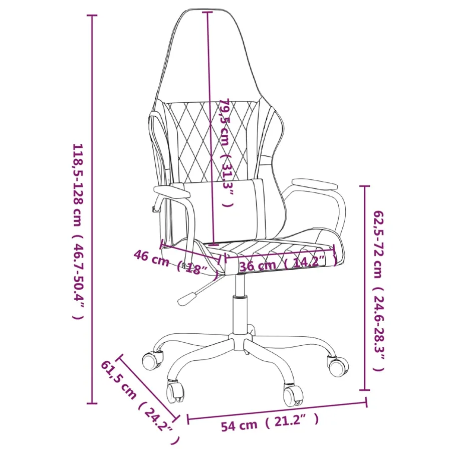 Chaise de jeu de massage Noir et bleu Similicuir - 14