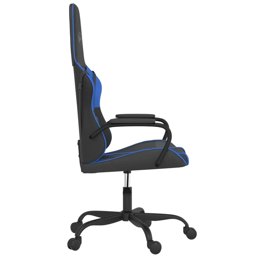 Chaise de jeu de massage Noir et bleu Similicuir - 4
