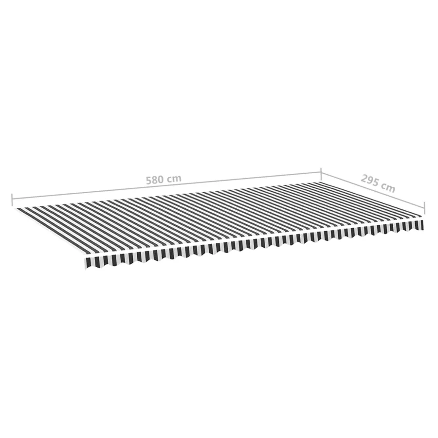 Tissu de remplacement pour auvent anthracite et blanc 6x3 m polyester - 6