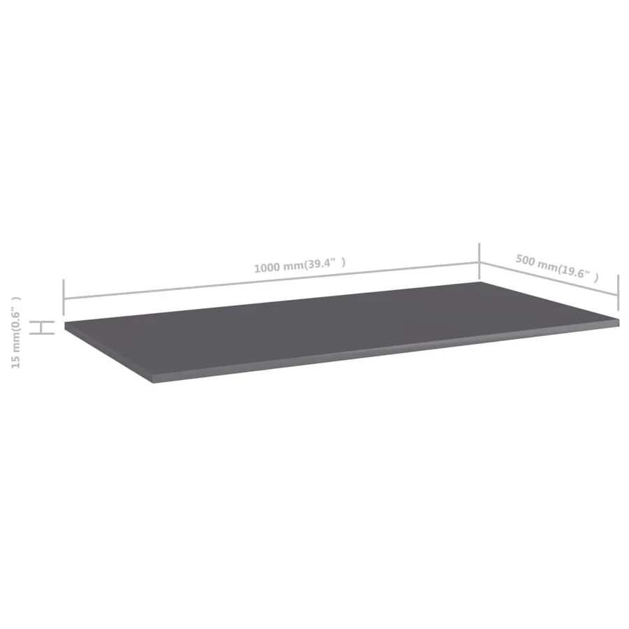 Panneaux bibliothèque 4pcs Gris brillant 100x50x1,5cm Aggloméré - 5