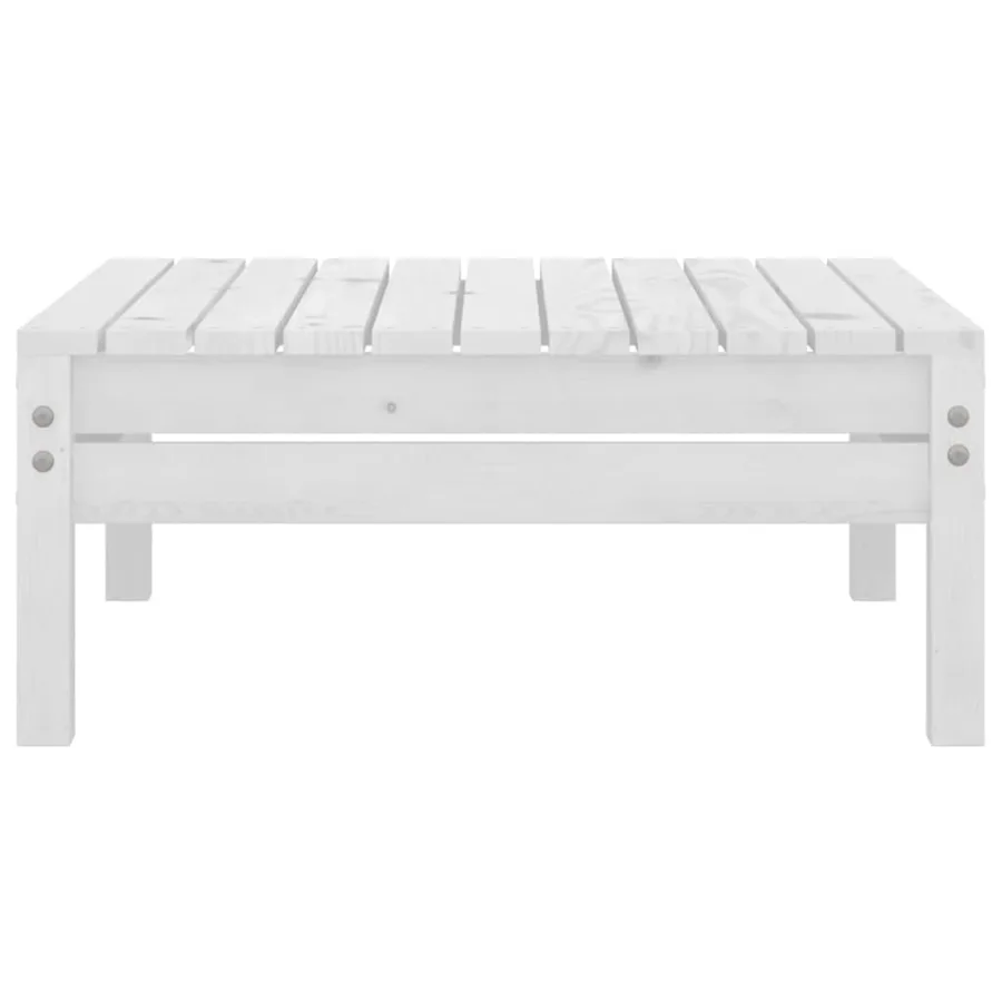 Salon de jardin 5 pcs Blanc Bois de pin massif - 8