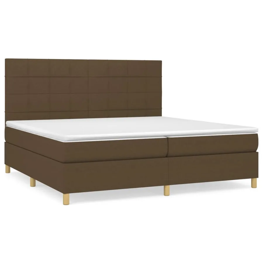 Sommier à lattes de lit avec matelas Marron foncé 200x200 cm - 2