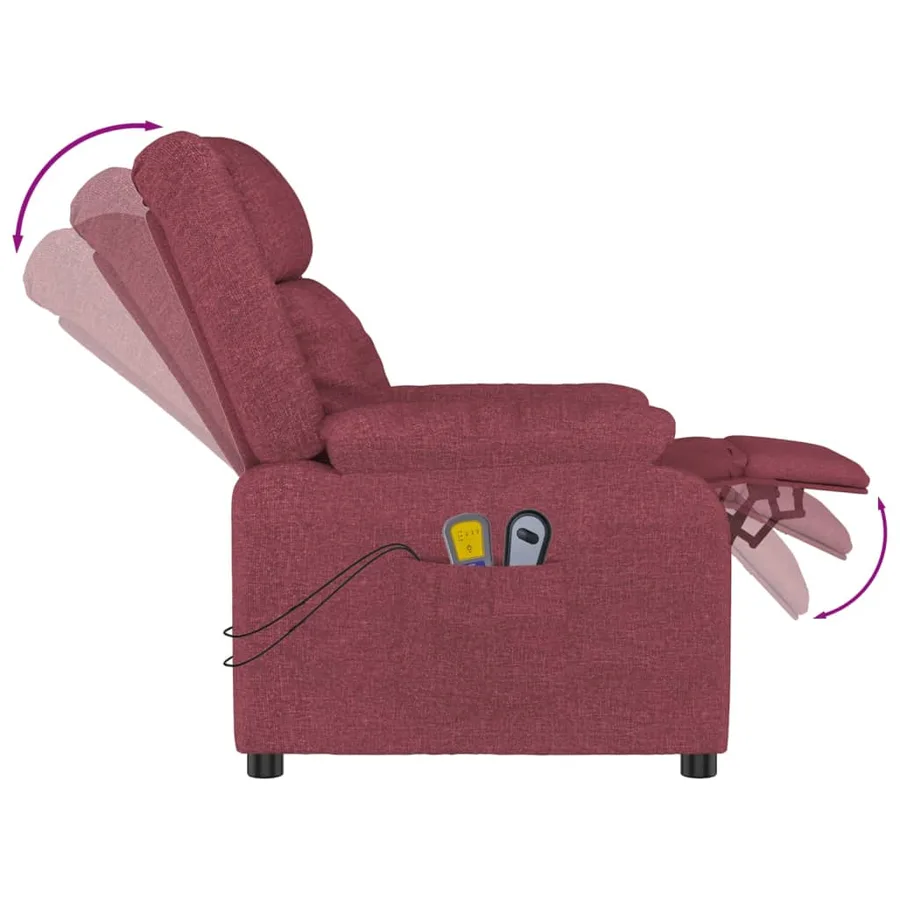Fauteuil électrique de massage Bordeaux Tissu - 7