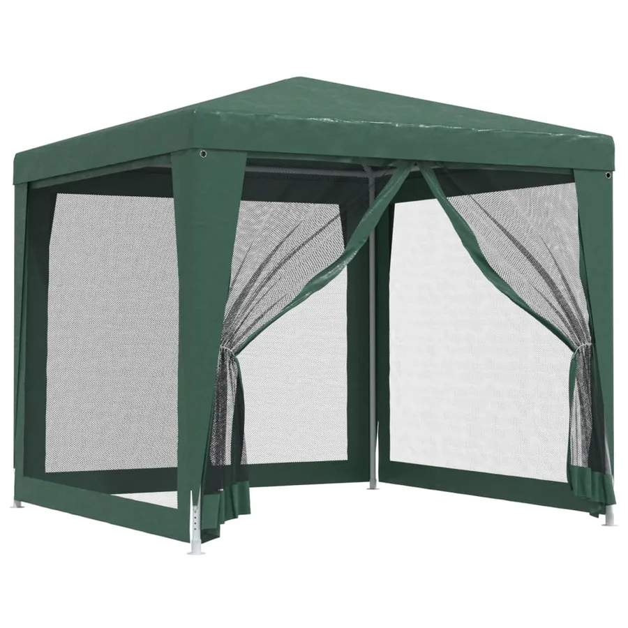 Tente de fête avec 4 parois latérales en maille Vert 2.5x2.5 m - 2