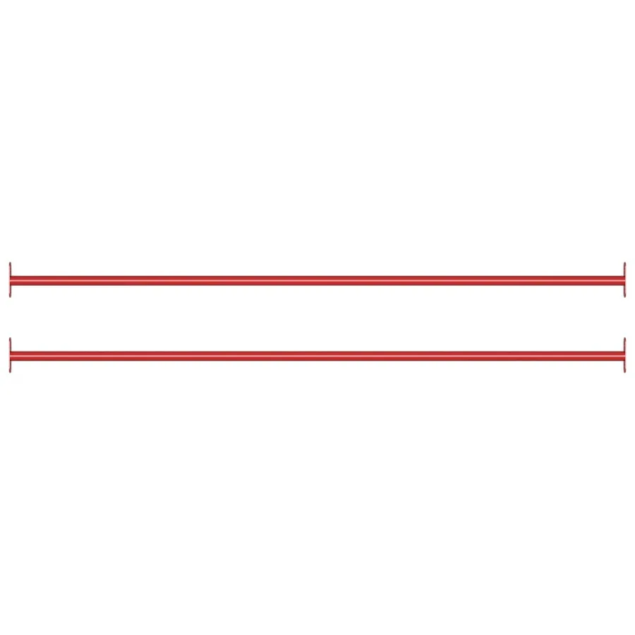 Barres fixes d'exercice 2 pcs 125 cm Acier Rouge
