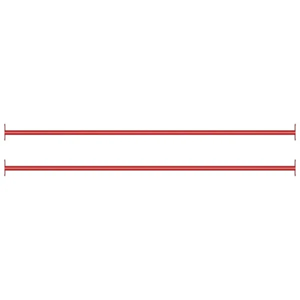 Barres fixes d'exercice 2 pcs 125 cm Acier Rouge