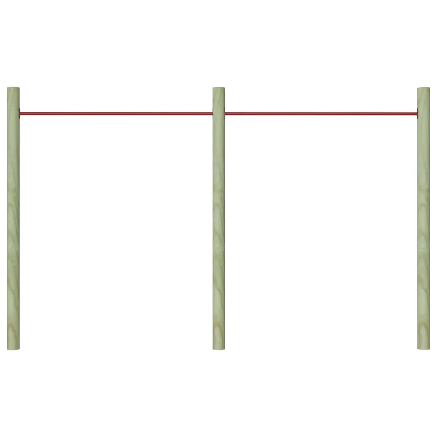 Barres fixes d'exercice 2 pcs 125 cm Acier Rouge - 3