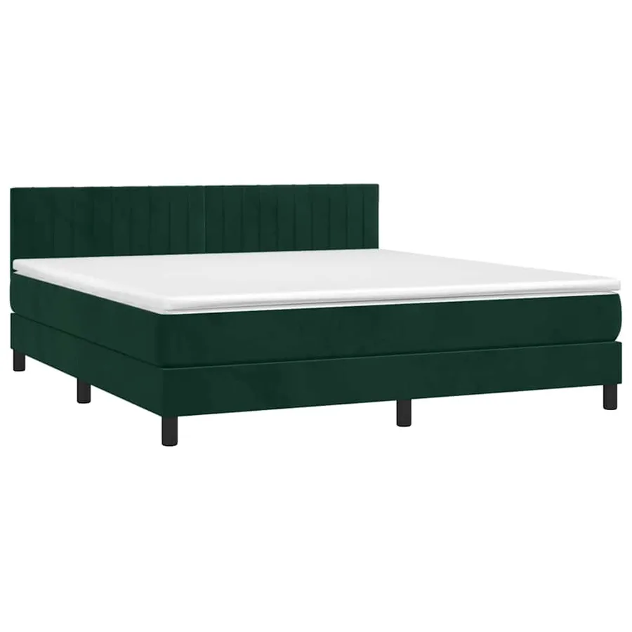 Sommier à lattes de lit et matelas Vert foncé 180x200cm Velours - 3