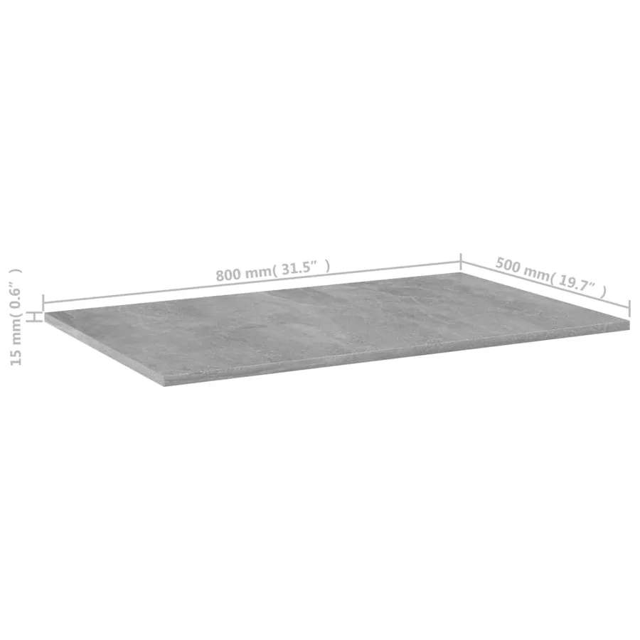 Panneaux de bibliothèque 4 pcs gris béton bois d’ingénierie - 5