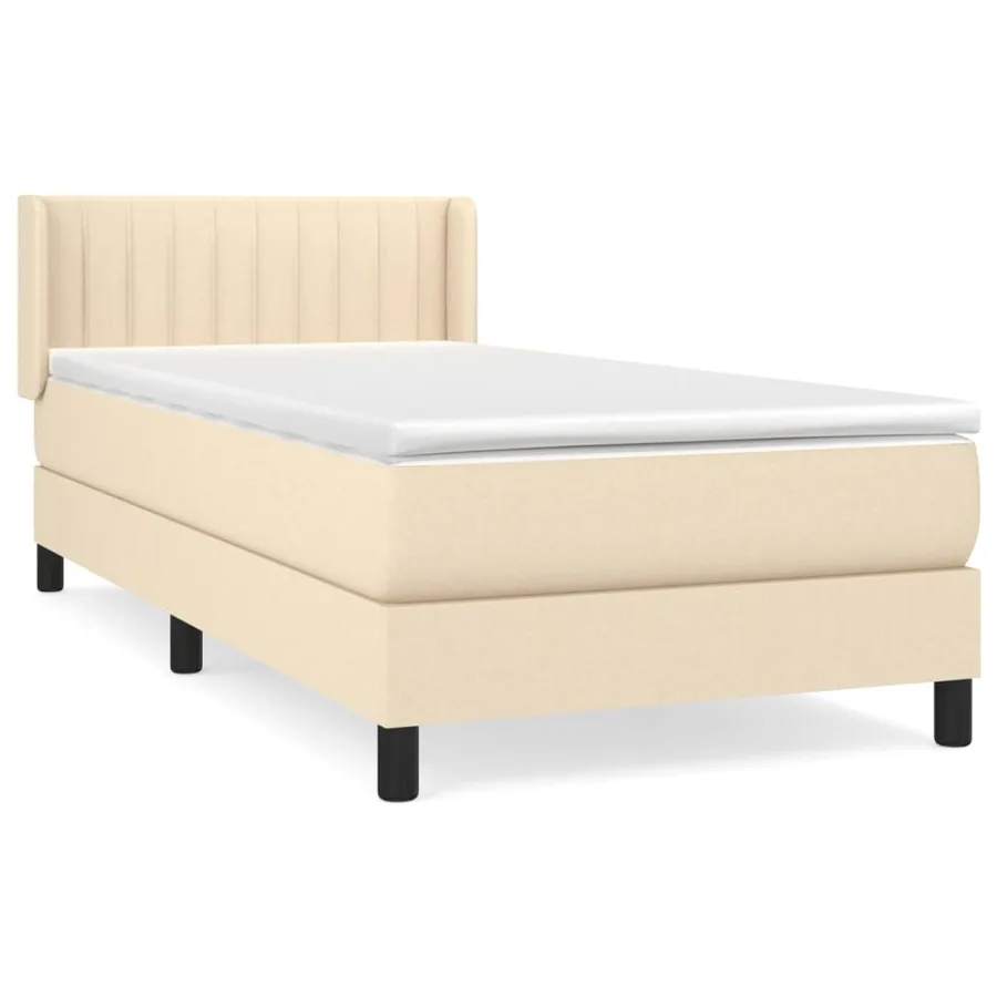 Sommier à lattes de lit avec matelas Crème 80x200 cm Tissu - 2