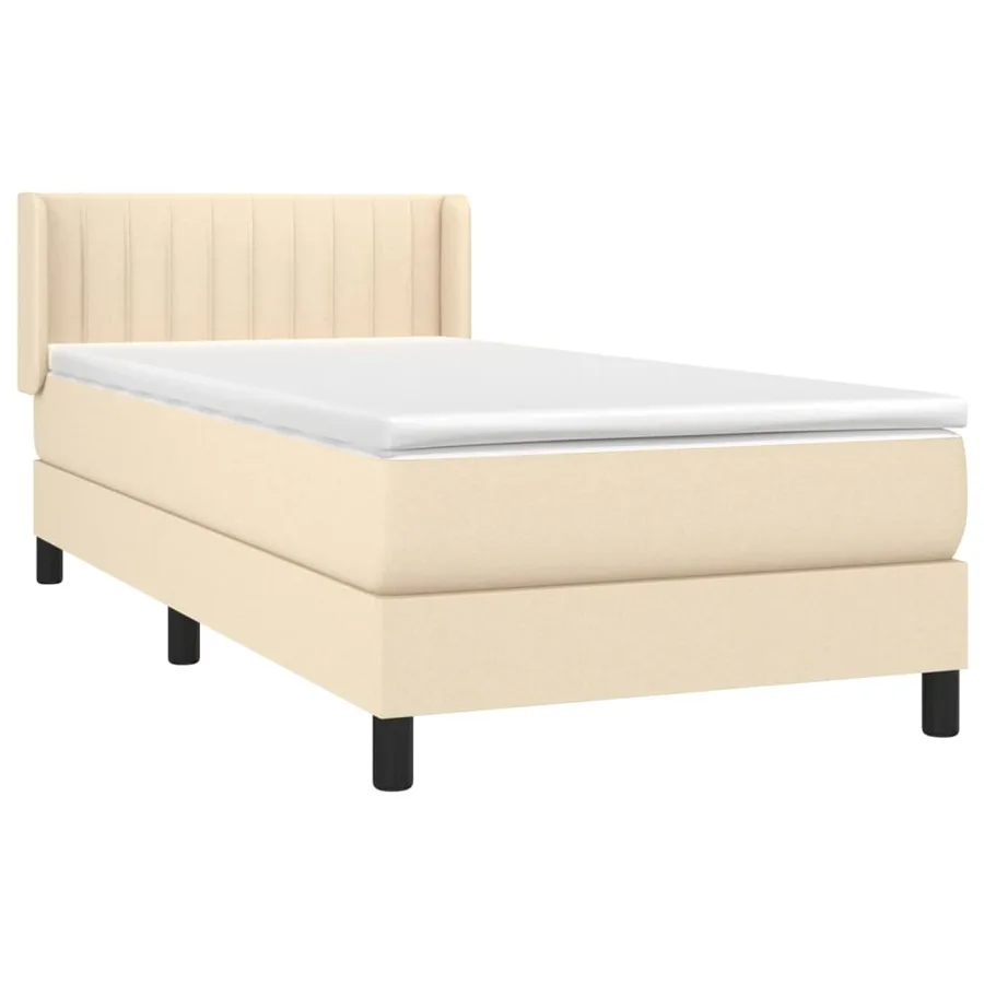 Sommier à lattes de lit avec matelas Crème 80x200 cm Tissu - 3