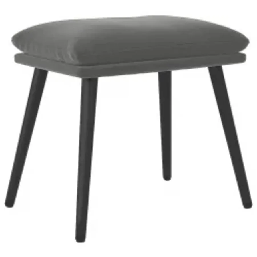 Chaise de relaxation avec repose-pied Gris foncé Velours - 4