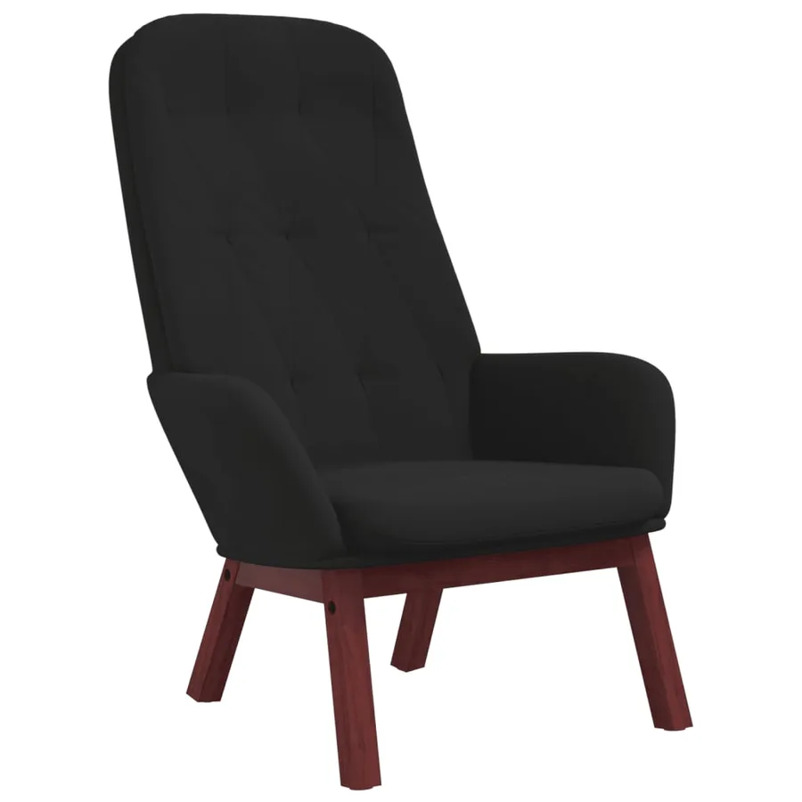 Chaise de relaxation avec repose-pied Noir Velours - 4