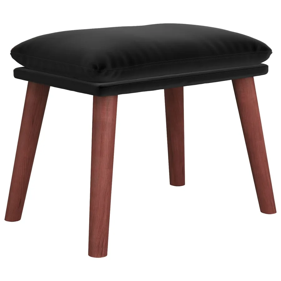 Chaise de relaxation avec repose-pied Noir Velours - 5