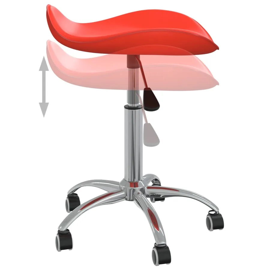 Chaise pivotante à manger Rouge Similicuir - 5