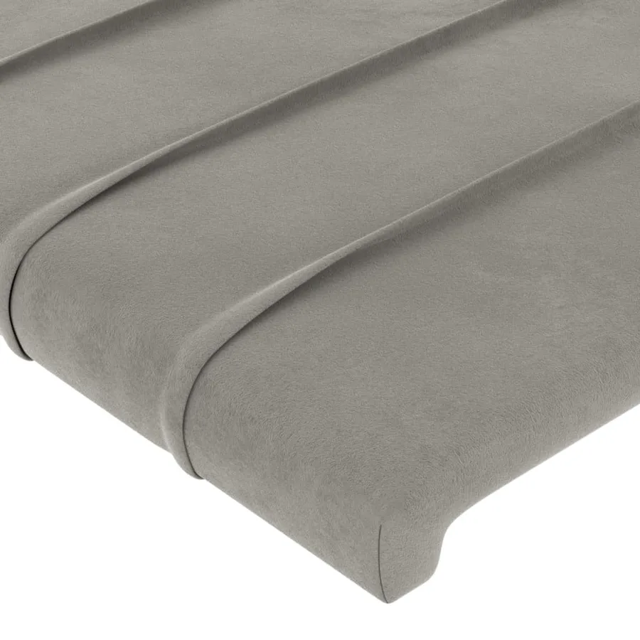 Cadre de lit sans matelas gris clair velours - 10