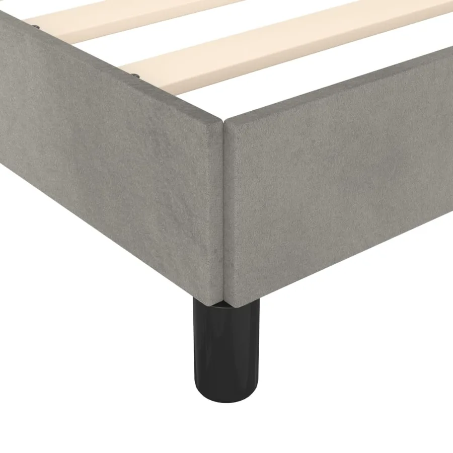 Cadre de lit sans matelas gris clair velours - 9