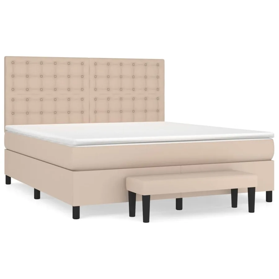 Sommier à lattes de lit avec matelas Cappuccino 160x200 cm - 2