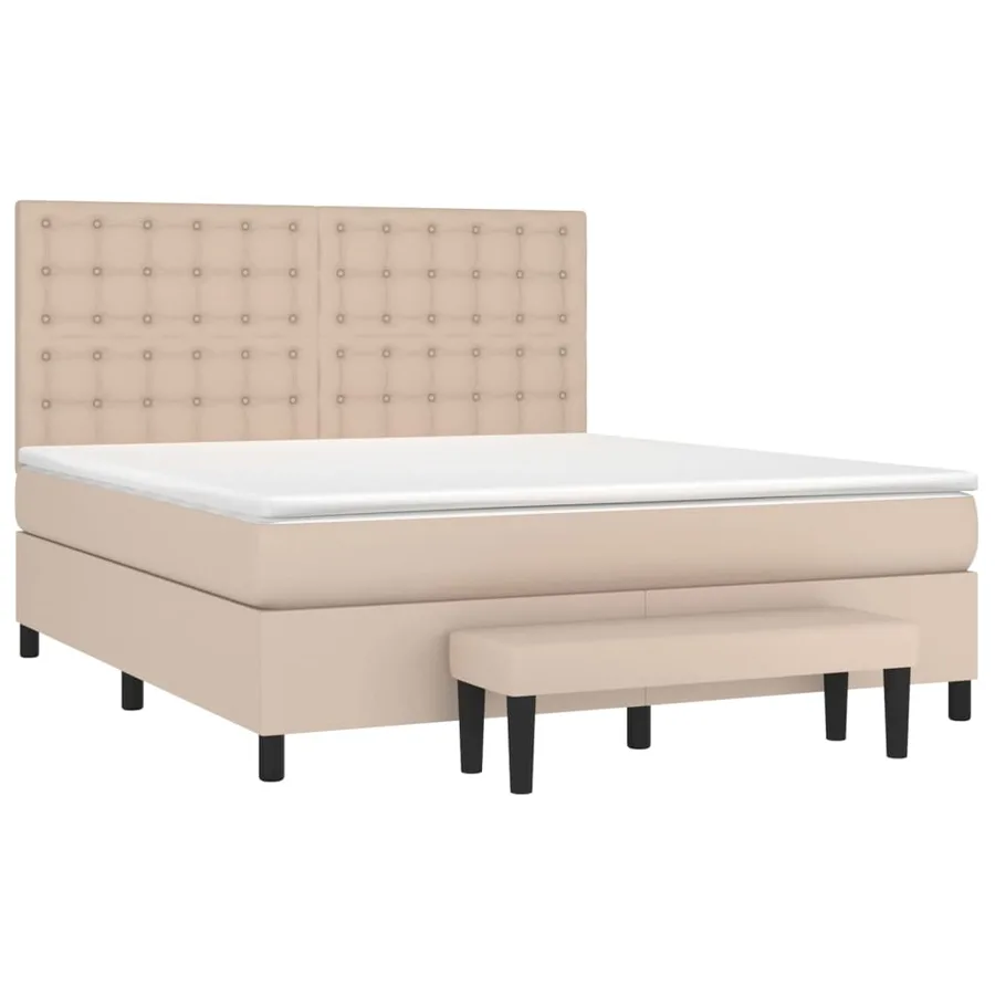Sommier à lattes de lit avec matelas Cappuccino 160x200 cm - 3